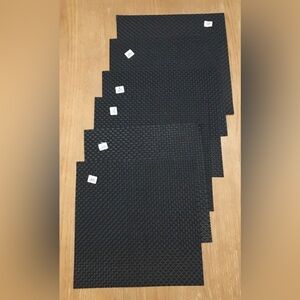 CB2 Carbon Black Basket Weave Woven Placemats - B128